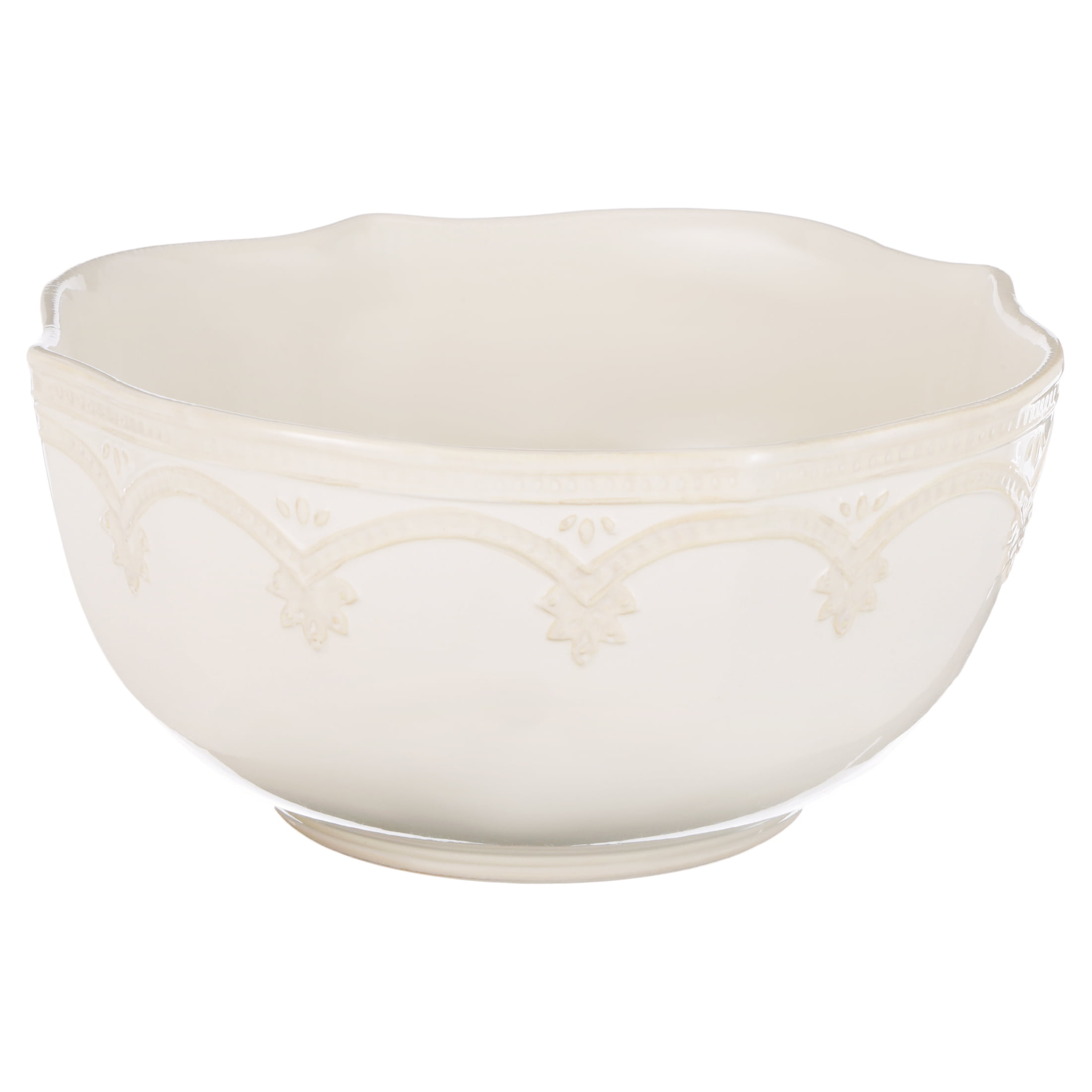 The Pioneer Woman Farmhouse Lace 10-inch Stoneware Serving Bowl, Linen