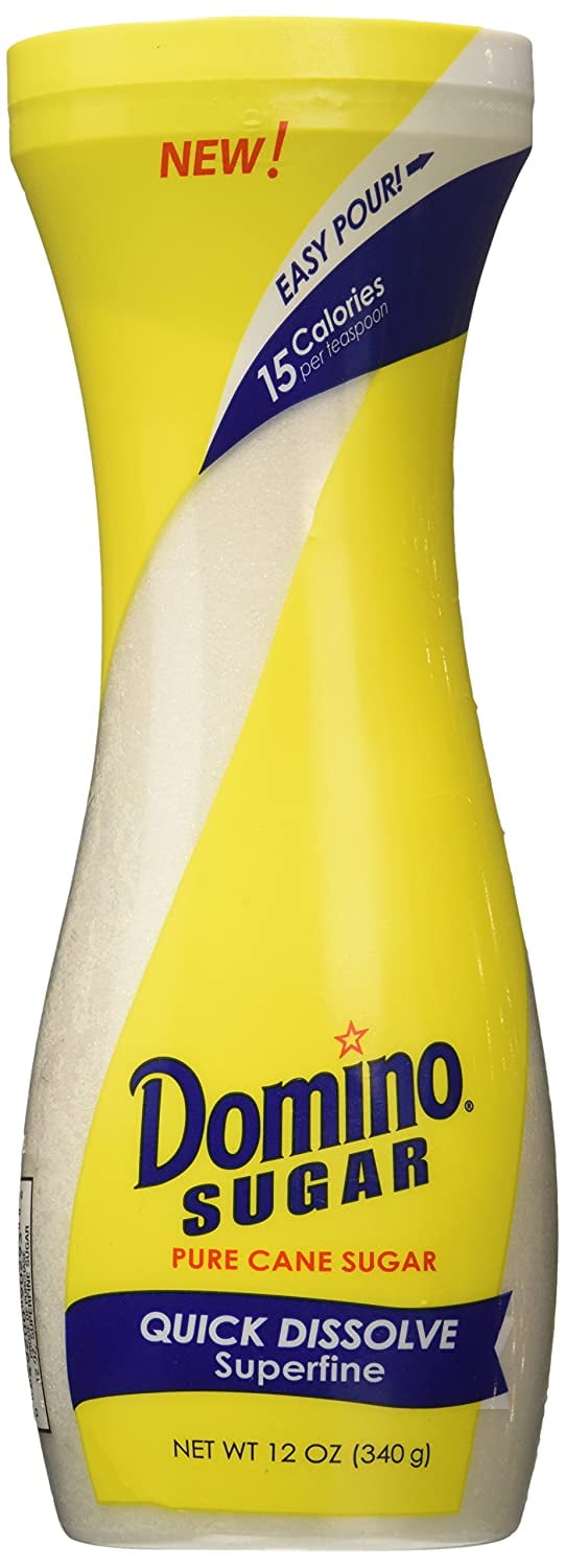 White Sugar Pure Cane Sugar Quick Dissolve Superfine, 12 Ounce Flip Top (1 Pack)