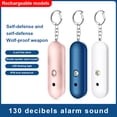 thumbnail image 3 of Llavero Seguridad Alarma Chica Corriendo Jogging Senderismo Supervivencia 130dB Sirena Personal Linterna interior con hebilla Dispositivo alarmante Blanco Methold HA011527-03B, 3 of 6