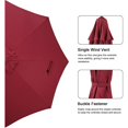 thumbnail image 4 of Bilot 9’ Patio Umbrella, Outdoor Table Market Umbrella with Push Button Tilt and Crank, 8 Steel Ribs, Dark Red, 4 of 8