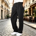 thumbnail image 2 of Hudaneo Boys Open Bottom Sweatpants Drawstring Elastic Waist Wide Leg Athletic Pockets, 5-16 Years, 2 of 7