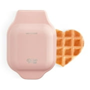 Rise by Dash Heart Mini Maker for Individual Waffles, Hash Browns, Keto Chaffles, Non-Stick, 4 inch - Pink Heart