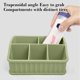thumbnail image 4 of Soporte de silicona verde para cepillo y pasta de dientes con bandeja de drenaje,caja de almacenamiento de baño de 6 compartimentos para cosméticos y artículos de papelería (1 pieza) Rkxzt, 4 of 8