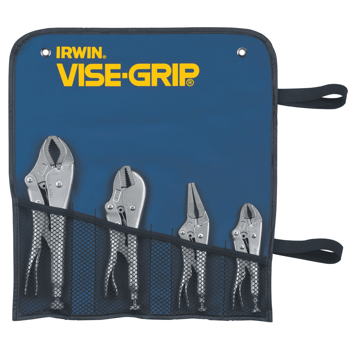 Irwin/Hanson 428GS Original Locking Plier 4-Piewce Set w/ Mesh Pouch
