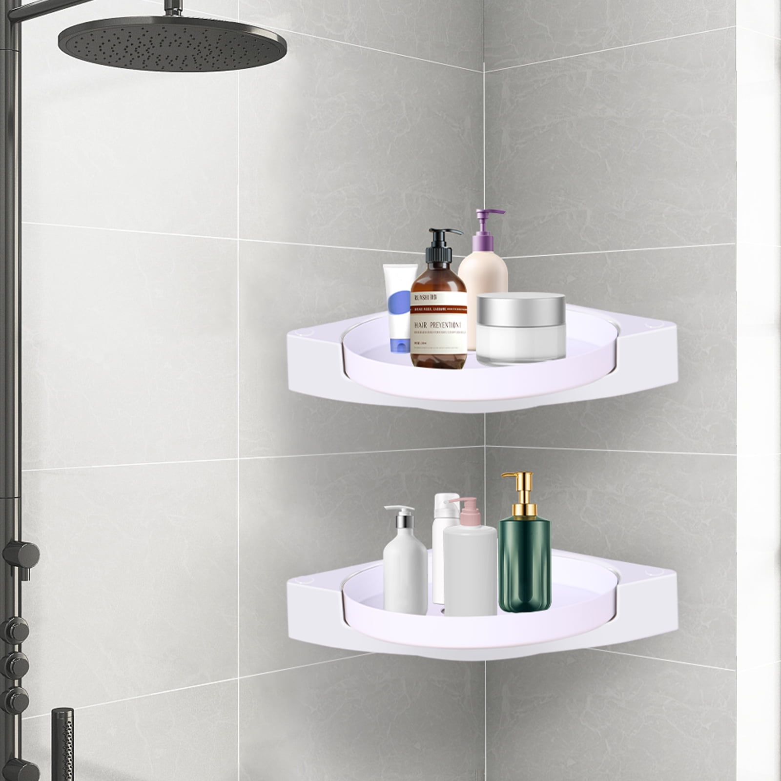 360° Rotating Shower Organizer Shelves Bathroom Corner Storage