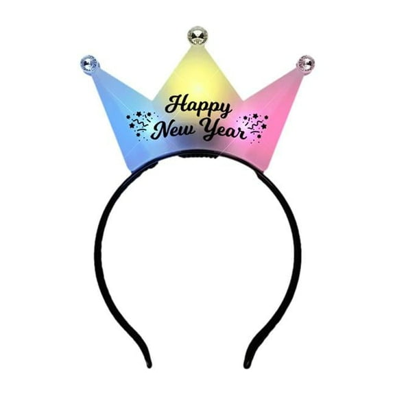 Blinkee 3JTY-MLT-HNY Happy   Year 3 Jeweled Multicolor Princess Crown Headbands
