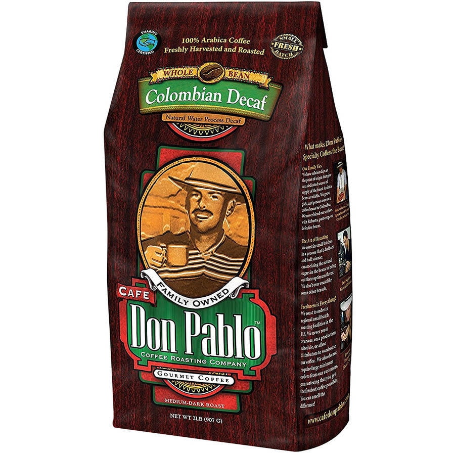 Cafe Don Pablo Colombian Decaf MediumDark Roast Whole