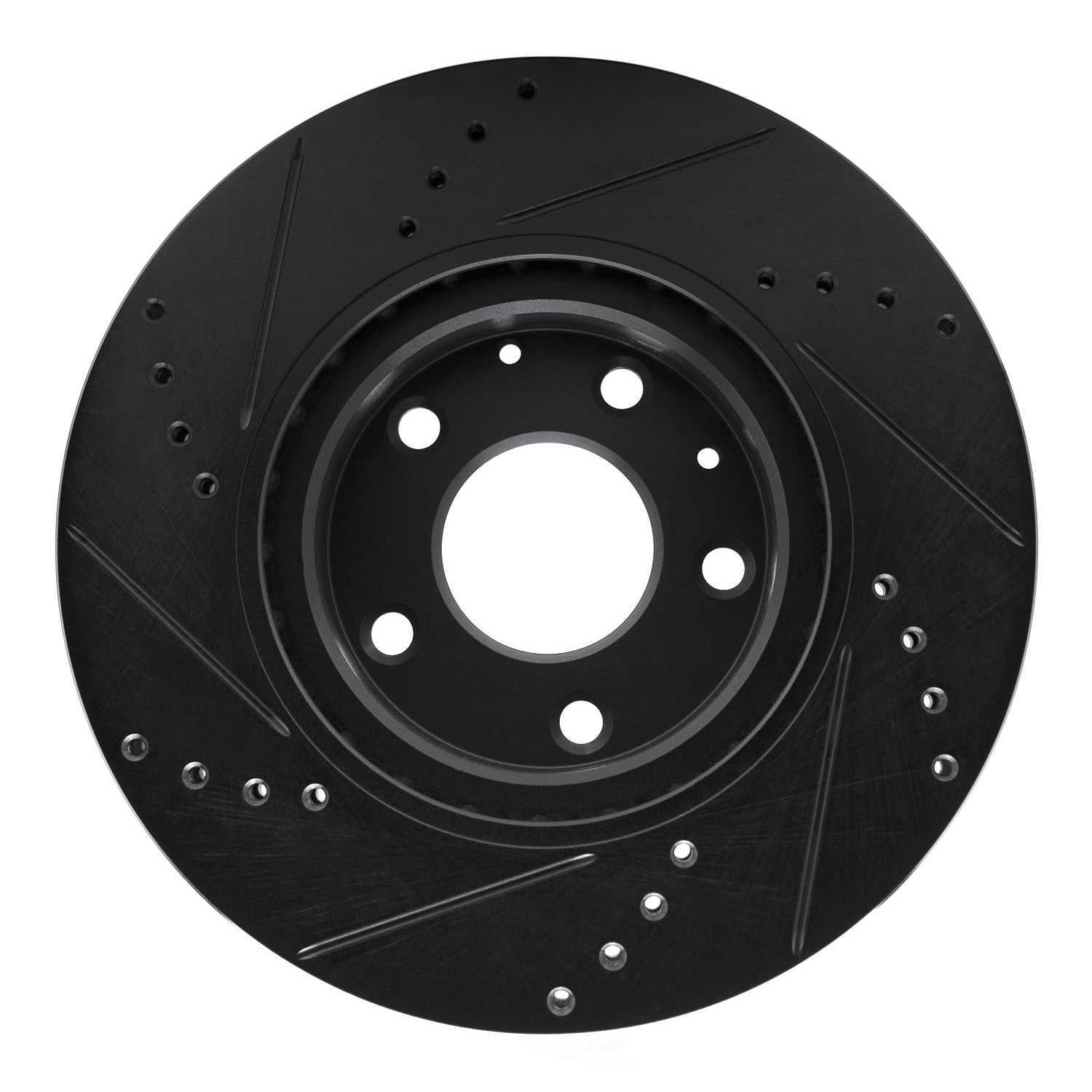 Dynamic Friction Company 633-80081R DFC Brake Rotor - Drilled And Slotted - Black