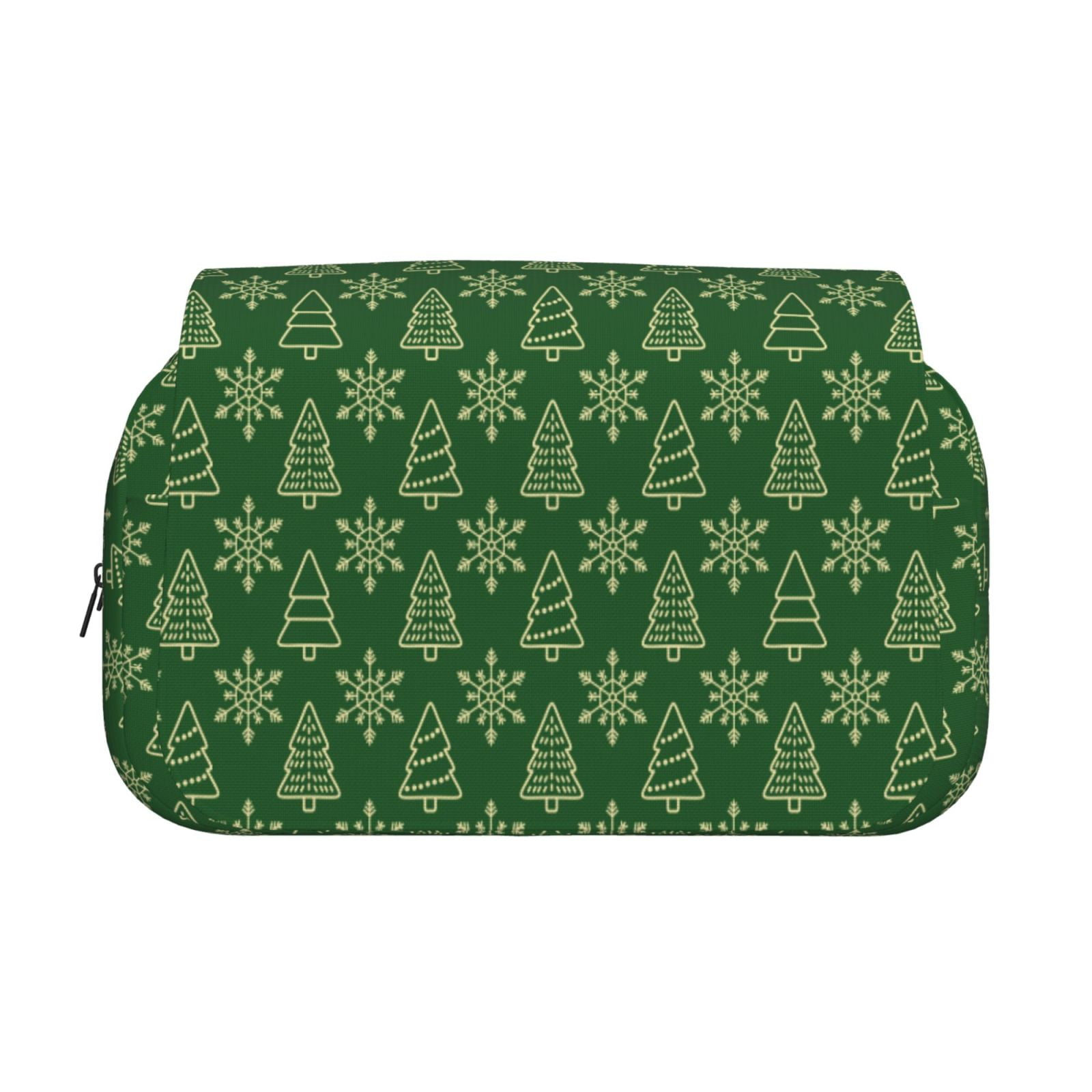 Rateoe Christmas (2) Pattern Double Clamshell Pen Case, Storage Organizer with Two Zipper Compartments– Holds Up to 50 Pencils & Pens