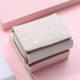 thumbnail image 4 of Ladies Wallet Mauve Wallet Embroidered Heart Coin Purse Tri-Fold Card Holder J2 O9K1, 4 of 8