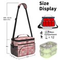 thumbnail image 6 of Pioneer Flower Floral Print Pattern Insulated Lunch Box for Women Men, Medium Leakproof Cooler Bag with Adjustable Strap, 10"x6.7"x8", 6 of 6