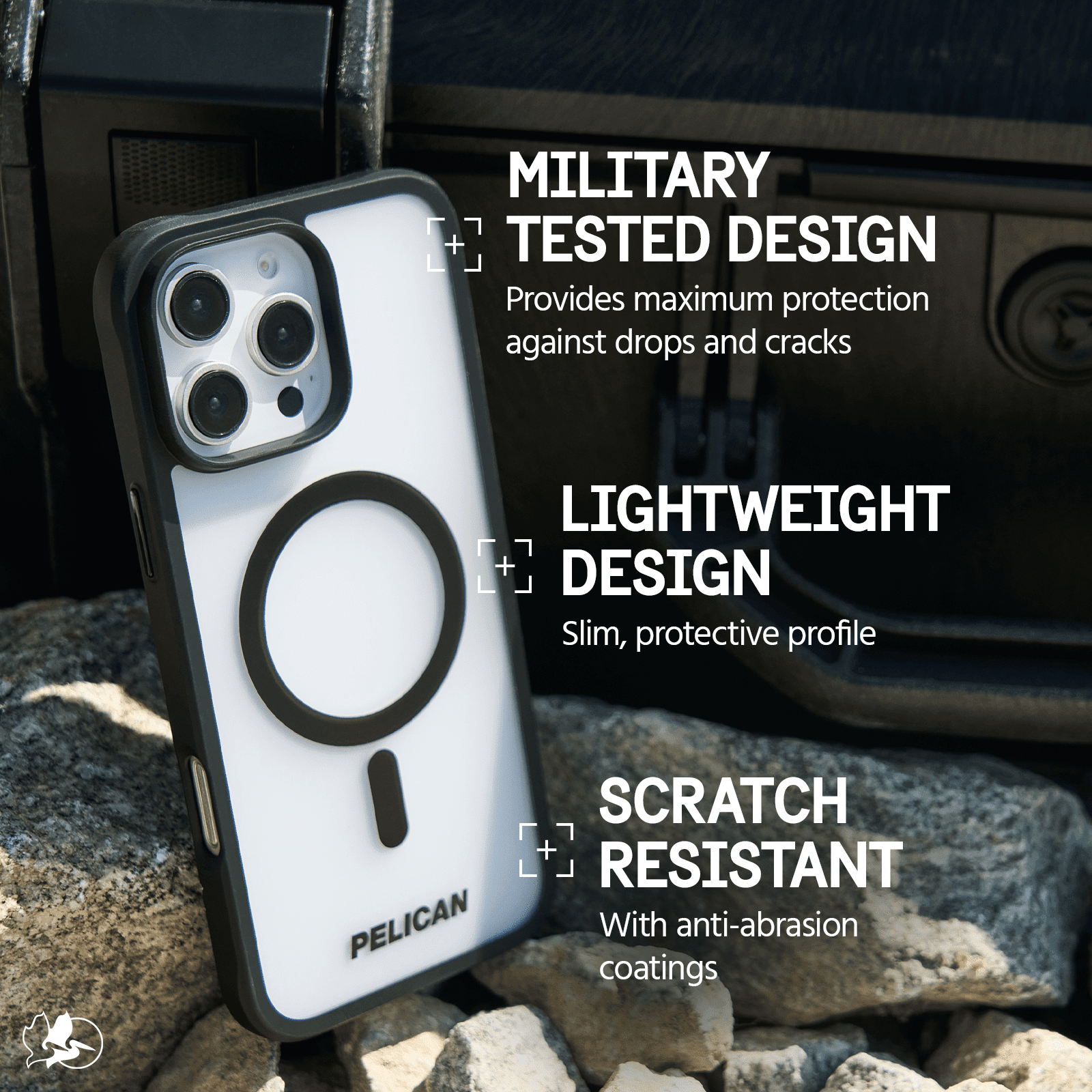 Pelican Ranger Apple iPhone 16 Pro MagSafe Compatible Case - Frosted Clear