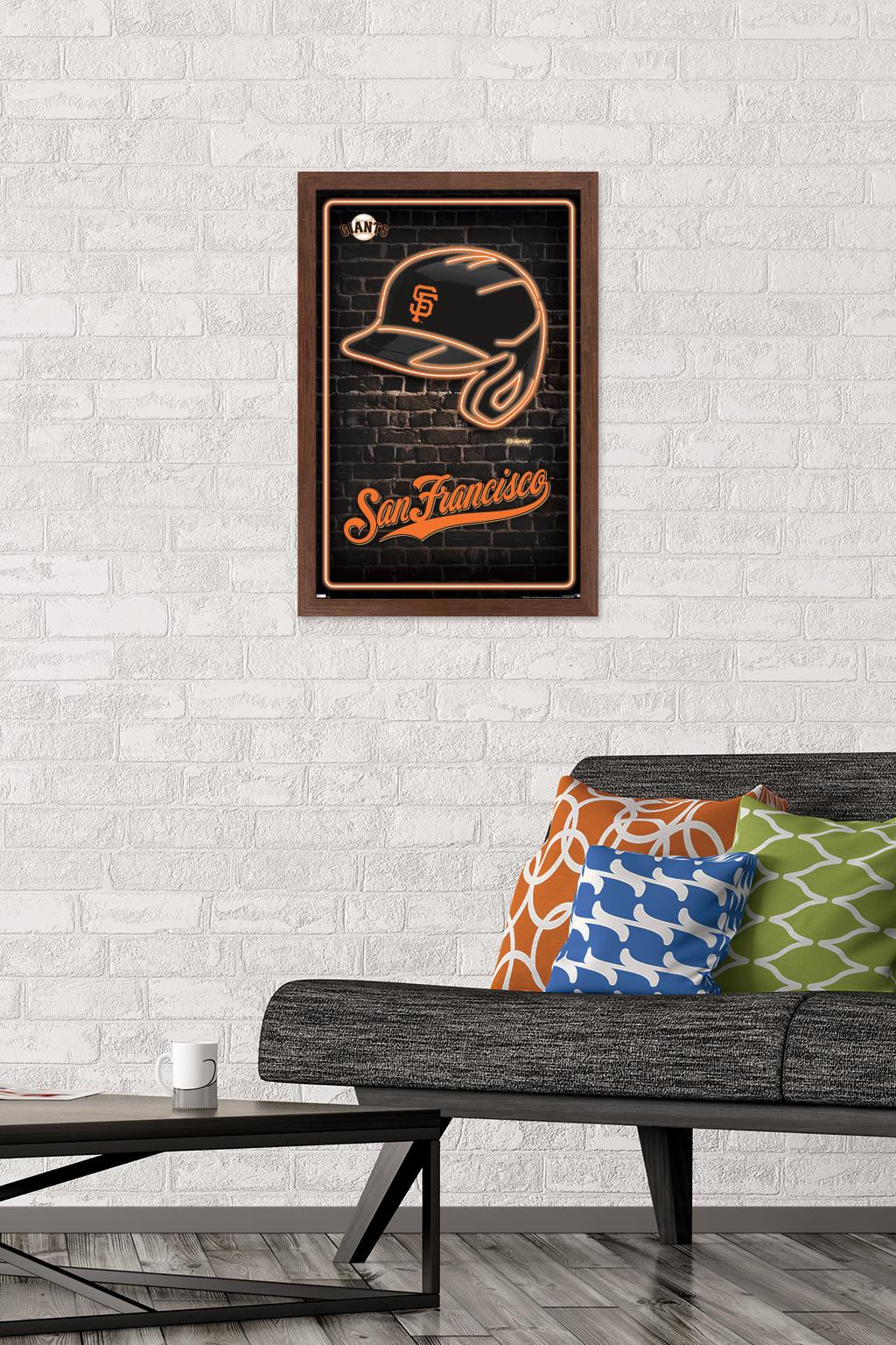 MLB San Franciso Giants - Neon Helmet 23 Wall Poster, 14.725" x 22.375" Framed