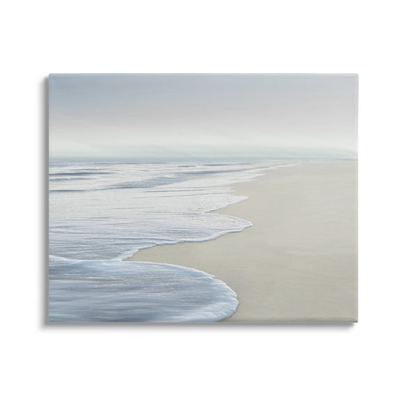 Stupell Industries Foamy Beach Waves Nature Photography Gallery Wrapped Canvas Print Wall Art, 20 x 16