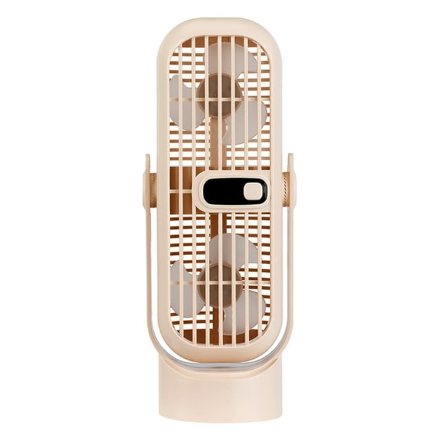 Rechargeable Desktop Tower Fan Portable Small Fan, 360 Degree Adjustable Strong Wind Quiet Circulating Fan, Compact Desk Cooling Fan for Student Dormitory Office Home Use