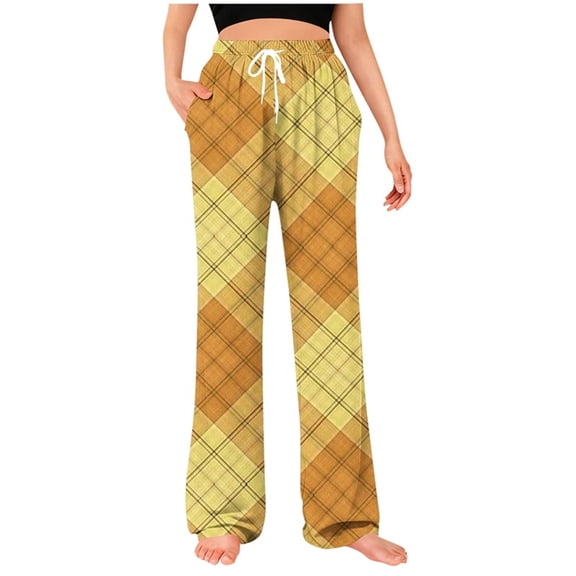hotojiny Men's Pajama Pants Fashion Plaid Soft Pj Bottoms Loungewear Elastic Waist Drawstring Big and Tall Sleep Pants