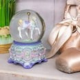 thumbnail image 2 of Purple Floral Horse&nbsp;and Rotating Carousel 100MM Musical Water Globe Plays Tune Carousel Waltz, 2 of 7