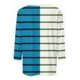 thumbnail image 5 of Lmnyox Striped T Shirt for Women Crew Neck 3/4 Sleeve Tunic Tops Summer Casual Shirts Trendy Clothes, 5 of 5