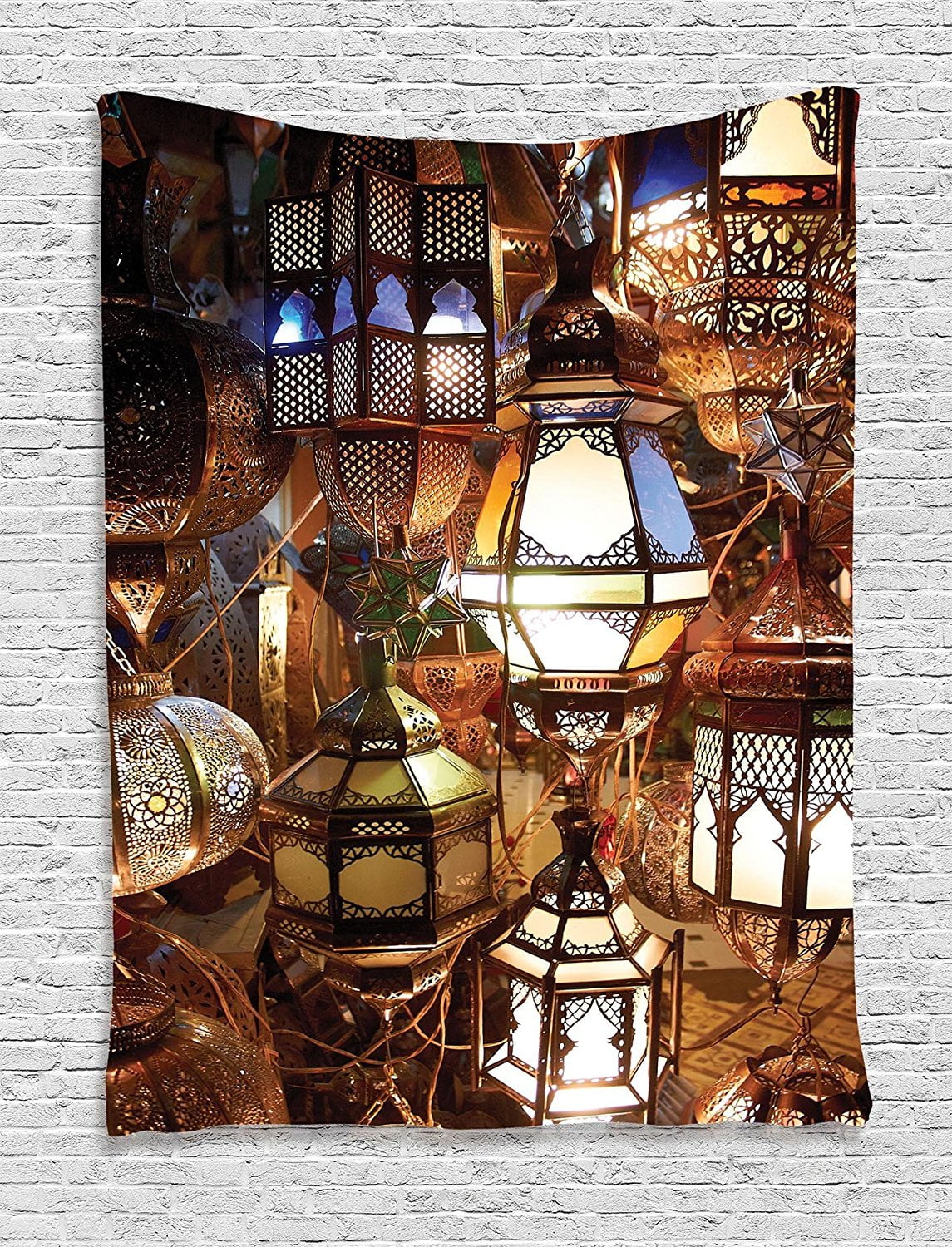 Moroccan Tapestry Lantern Decor Tapestry by , Arabic Lamps And Lanterns