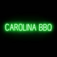 thumbnail image 1 of SpellBrite CAROLINA BBQ LED Sign for Business. 42.7" x 6.3" Green CAROLINA BBQ Sign Has Neon Sign Look With Energy Efficient LED Light Source. Visible from 500+ Feet, 8 Animation Settings., 1 of 4