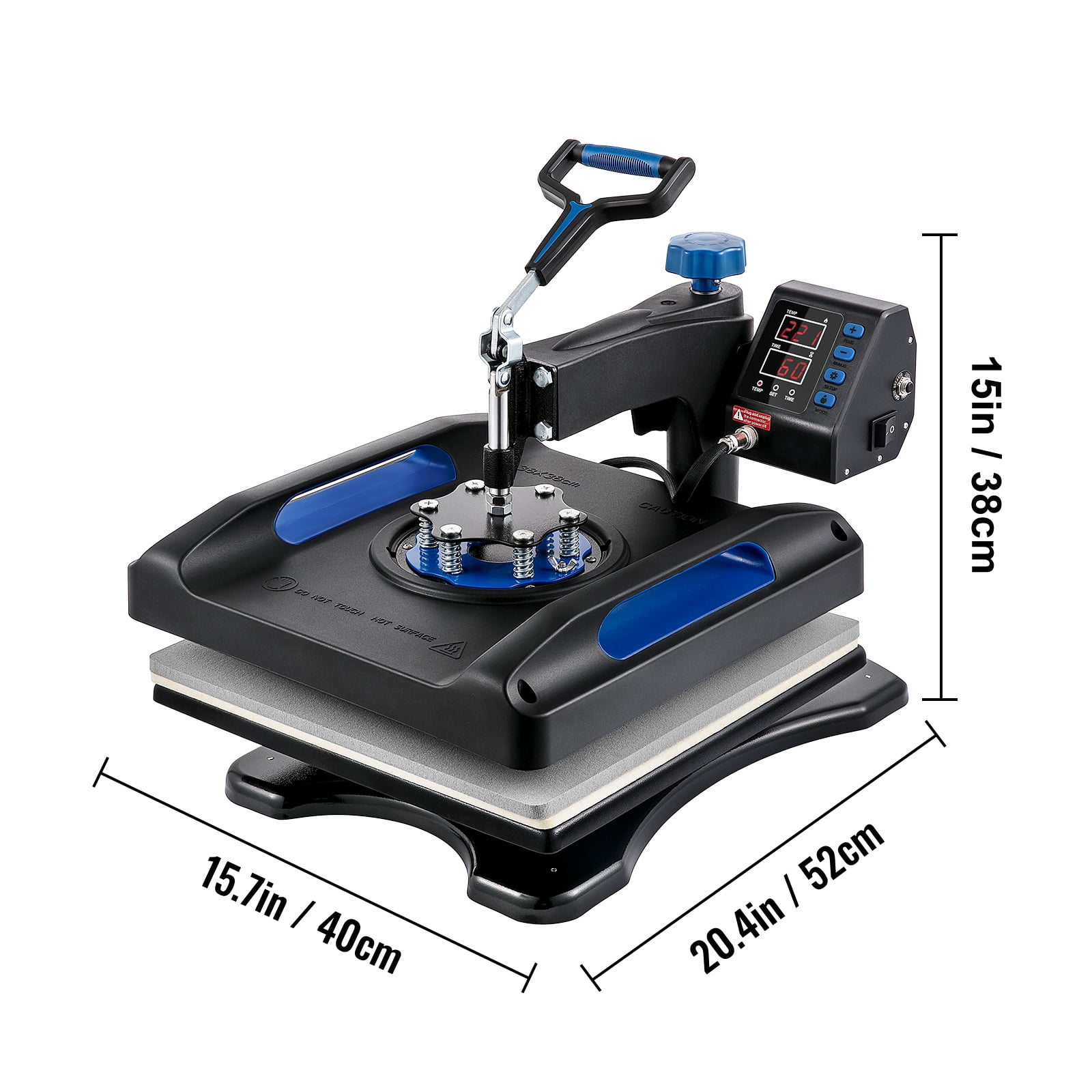KFFKFF Heat Press, 15x15in Swivel 5-in-1 Heat Press Device, Digitally Controlled Versatile Tool, Efficient Heating & Enhanced Safety, Perfect for T-shirts, Hats, Caps, Mugs, Plates