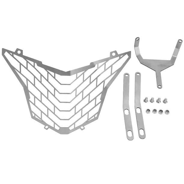 Protector de rejilla para Faros de motocicleta YUANXCMXG Repuesto de acero inoxidable plateado para CB500X 2016-2017