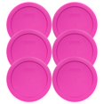 thumbnail image 1 of Pyrex 7201-Pc Round 4 cup Storage Lid for glass Bowls (6, Berry Pink), 1 of 1