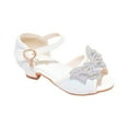 thumbnail image 4 of Akiihool Mary Jane Shoes Girls Mary Jane Dance Party Shoes Princess Sandals for Little GirlsToddler Birthday Christmas (White,4), 4 of 7