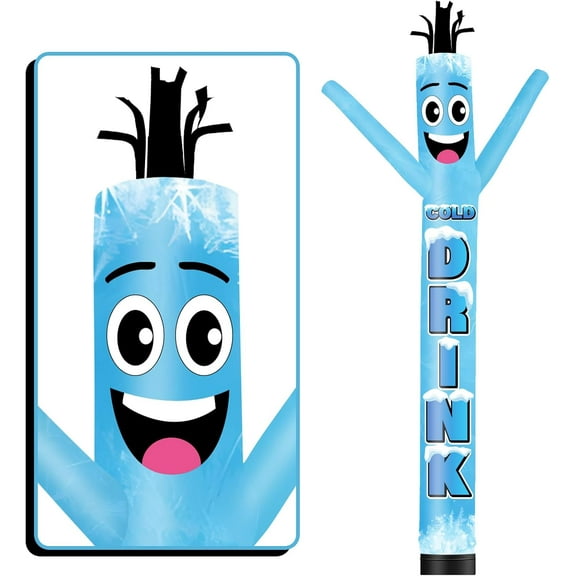 Inflatable Tube Man Cold Drinks Wacky Wavy Dancing Guy for Outdoor Decoration Advertising Business Promotion - Food Theme (Blower Not Included)