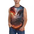 thumbnail image 2 of Fotbe Men's Fire Sky Dragon Print Men's Sleeveless Muscle Tank Tops Casual T-Shirts for Gym Workout Beach-Small, 2 of 8