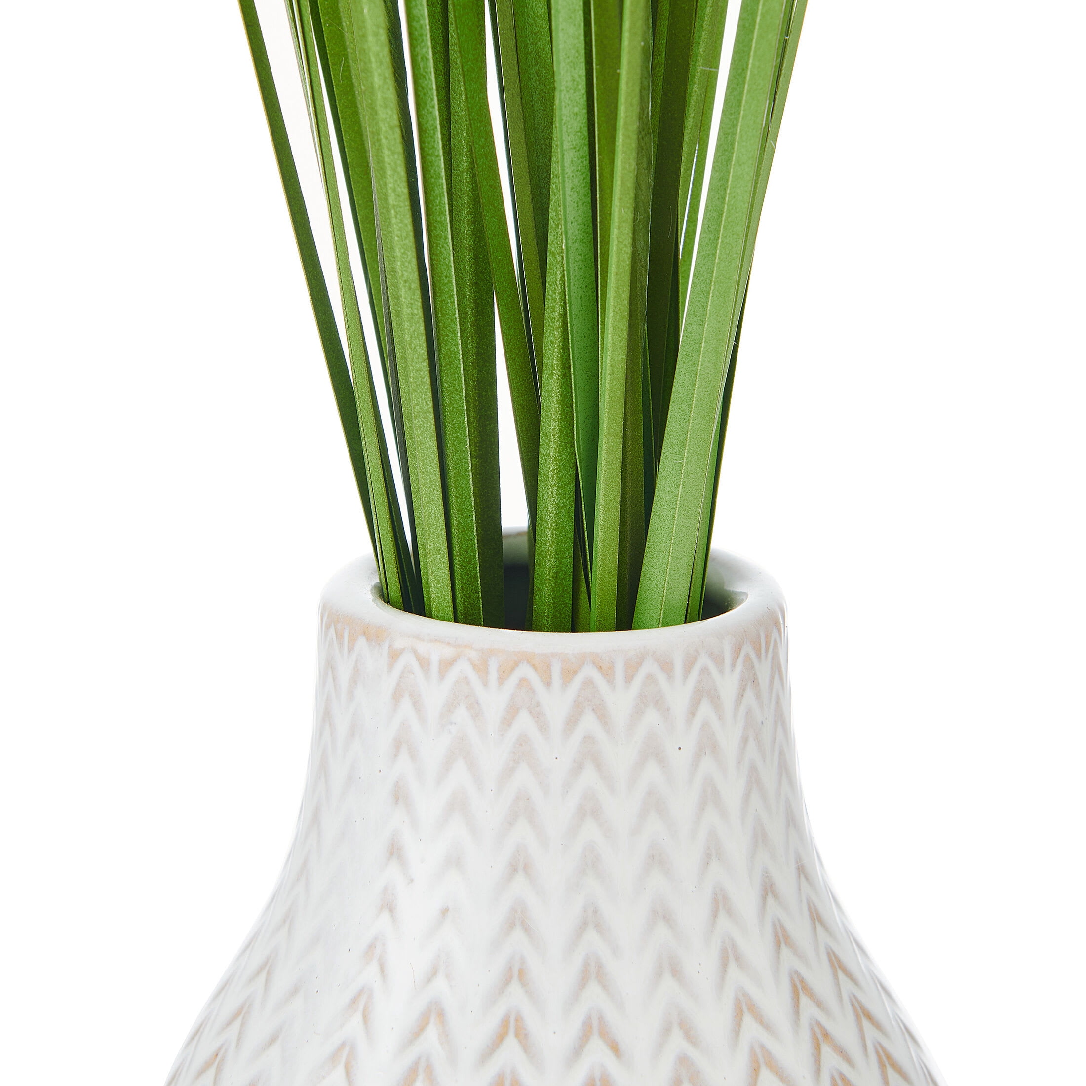 Elements Artificial Greenery Arrangement in White Ceramic Vase