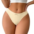 thumbnail image 5 of Qingpeng Womens Low Rise Lace Trim Thong Solid Color Bow Detail Panties Breathable Underwear Size S-XL, 5 of 5