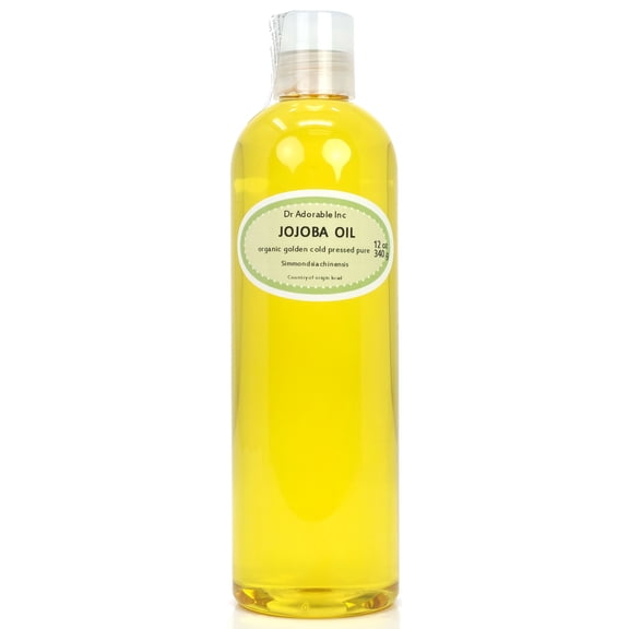 Dr Adorable - 12 oz - Jojoba Oil Golden Unrefined - 100% Pure Natural Organic Cold Pressed