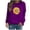 Purple, variant on Ichuanyi Womens Fall Tops, Womens Casual Hoodies Jumper Tops Ladies Sunflower Print Sweatshirt Blouse Tee