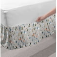 thumbnail image 2 of Ski Pattern Bed Skirt, Pastel Cartoon Style Repetition of People Trees Snowman and Deer, Elastic Bedskirt Dust Ruffle Wrap Around for Bedding Decor, 4 Sizes, Pale Taupe and Multicolor, by Ambesonne, 2 of 2