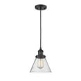thumbnail image 6 of Innovations Lighting 201C-BK-G42 Large Cone-1 Light Mini Pendant in Industrial Style-8 Inches Wide by 10 Inches High   Matte Black Finish with Clear Glass, 6 of 6