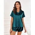 thumbnail image 2 of Ekouaer Pajama Sets Women Short Sleeve Casual Satin Sleepwear Tops and Shorts Nightwear, 2 of 6