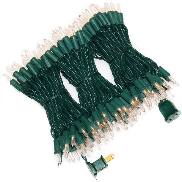Luces navideñas impermeables de tubo de vidrio de alambre blanco cálido y verde 200LED Ormromra CJWUS-3423