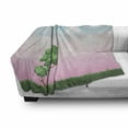 thumbnail image 3 of Cartoon Soft Flannel Fleece Blanket, Landscape of Colorful Fantasy Fairytale Land with Tree and Ombre Effect Sunset Sky, Cozy Plush for Indoor and Outdoor Use, 70" x 90", Multicolor, by Ambesonne, 3 of 6
