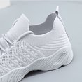 thumbnail image 5 of Women Breathable Knit Lace Up Walking Sneakers, Thick Cushioned Sole Lightweight Daily Commute Casual Outdoor Footwear White 7.5, 5 of 7