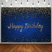 Royal Blue Gold Happy Birthday Backdrop Bday Birthday Party Decorations Supplies for Prince Boy Twinkle Little Star Royal Celebration Photography Background Banner Cake Table Props