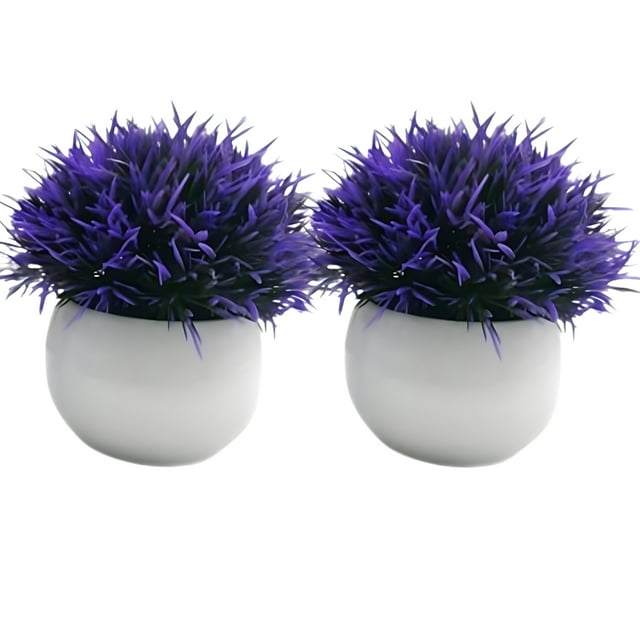Guardoinrt 2piece Potted Simulation Plants Adding Beauty And Style To Any Setting Durable Pot Bonsai Ornament purple 1Set