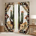 thumbnail image 2 of Homewish Western Botanical Cactus Black Out Curtains for Teens Boys Girls,Bohemian Tribal Aztec Curtains Pack of 2 (42x63 Each),Retro Vintage Bedroom Curtains,Luxury Bedroom Decor, 2 of 6