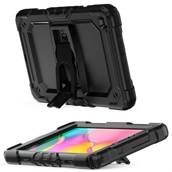 Case For Samsung Galaxy Tab A (8.0 inch) Heavy Duty Full Body 2in1 Rugged Shockproof Protective Tablet Kickstand Tablet Cover [ Black ]