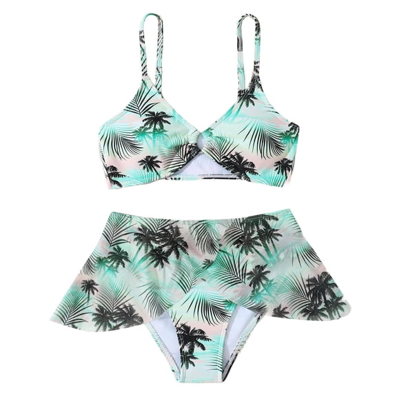 Gerichy Toddler Girl Swimsuit,Girls Bathing Suit Kids Child Girls 3 Piece Swimsuits Bathing Suit Bikini Tops Underpants Print Skirt Swimwear Set