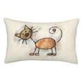 thumbnail image 1 of Fotbe Brown Cat Cartoon Funda de Almohada Decorativa Estilo Occidental, Lujo en Algodón, Fundas para Almohadas King, Cojín Estampado para Decoración del Hogar-14"x20", 1 of 6