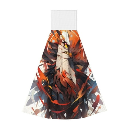 

Disketp Colorful Abstract Eagle Hanging Kitchen Towel Tie Towels Tea Bar Dish Cloths Dry Towel for Laundry Room Decor (18*14in)
