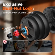 Adjustable Dumbbells, 20lbs Free Weight Set with Connector, 4 in1 Dumbbells Set as Barbell, Kettlebells, Push up Stand, Fitness Exercises for Home Gym Suitable Men/Women