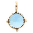 thumbnail image 4 of 14K Solid Gold Blue Topaz Stone Pendant - Round Cut Gemstone Gold Pendant, 4 of 4