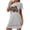 A Gray, variant on Sleep Shirts for Women Short Sleeve Sleepwear Women's Fashion Print Medium Length Dress Women's Oversized Short Nightgown Fashion Chest Print Short Sleeve Nightdress Light Blue S